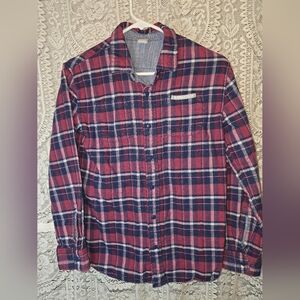 Rumi & Ryder Boys Reversible Button Down Long Sleeve Shirt, Large Plaid